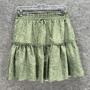 Alelly Skirt Women M Medium Grya Polka Dot A-Line Midi Lined Mid Rise Drawstring